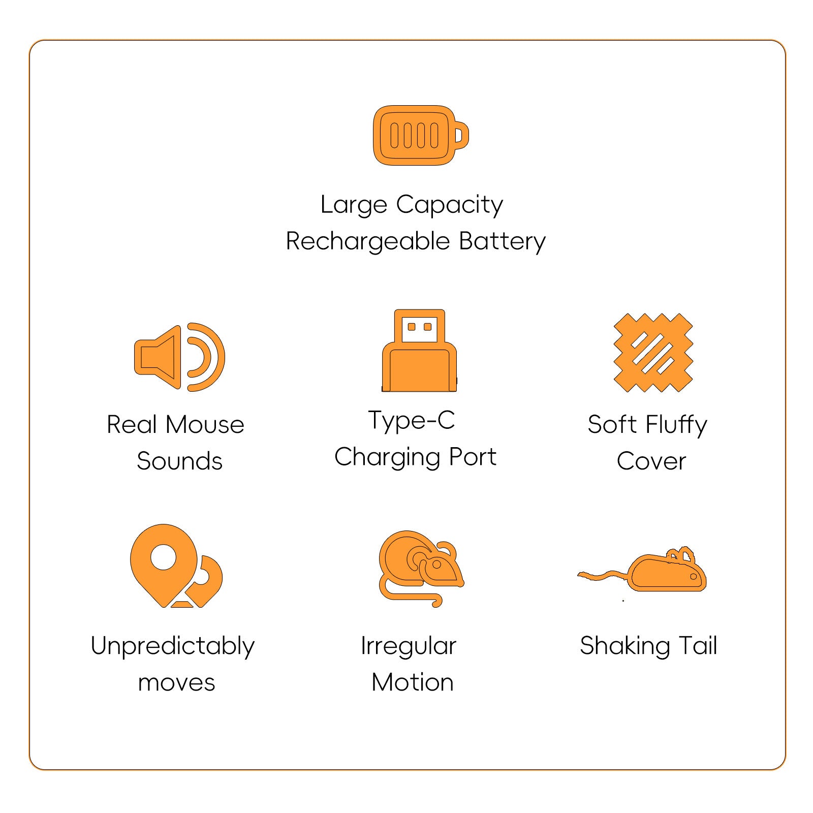 Ratón automático para gatos con batería recargable y sonido integrado