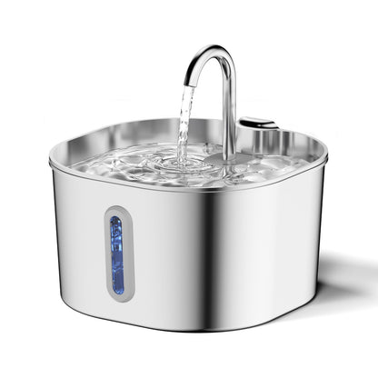 Fuente de agua automática de acero inoxidable para gatos, silenciosa y moderna